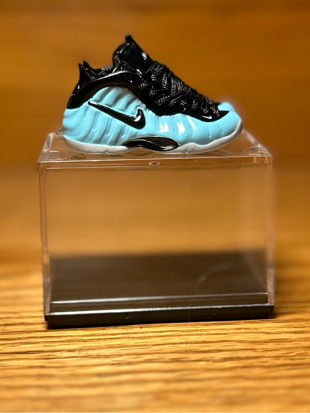 Nike Foamposite Mini Sneaker - Light Blue and Black
